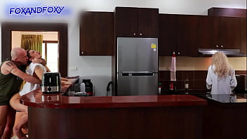 Almost Caught Surprise Anal Creampie While Mother-in-law Cooks Breakfast Nearby