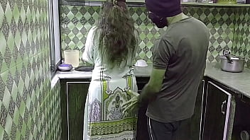 Desi Bhabhi Gets Railed In The Kitchen While Cooking—moaning In Hindi As She Gets Stuffed From Behind