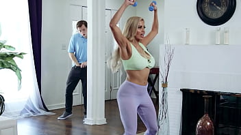 Sneaking A Peek At My Curvy Latina Stepmom’s Sweaty Workout Session