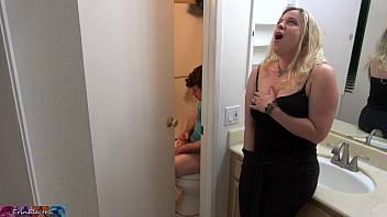 Stepson’s Bathroom Stroke Session Turns Into A Steamy Stepmom Pounding